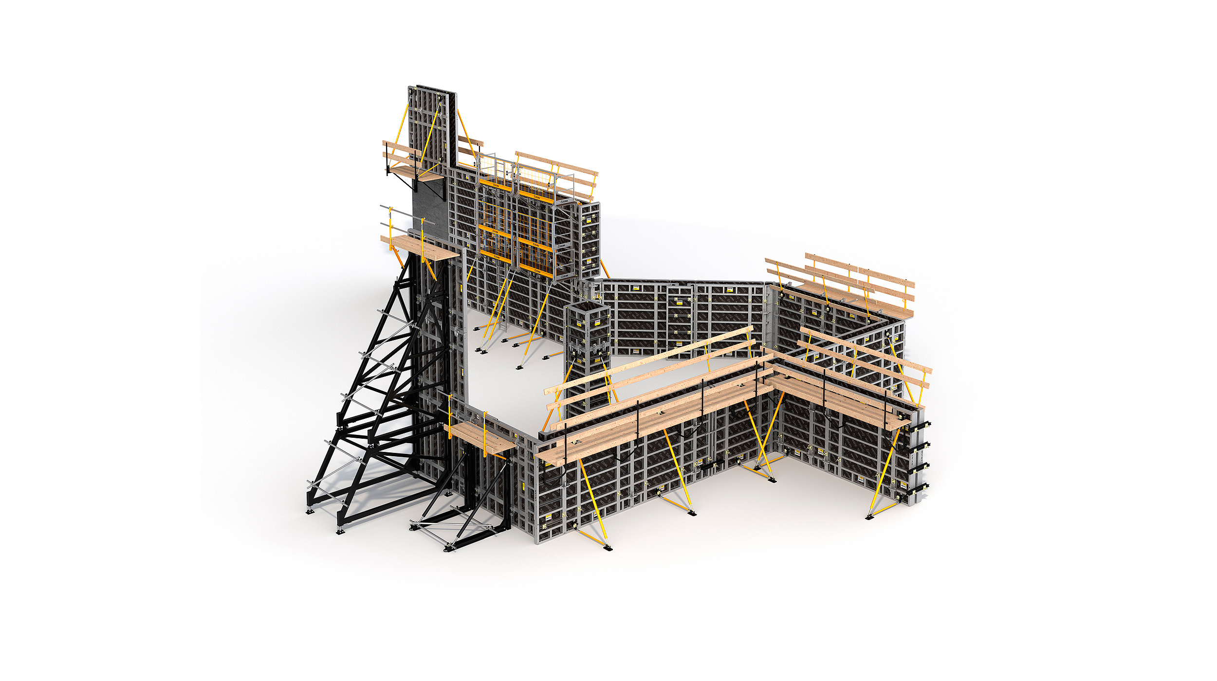 System do realizacji pionowych elementów żelbetowych pozwalający zachować wysoką wydajność prowadzonych prac na budowie przy utrzymaniu niskich kosztów.