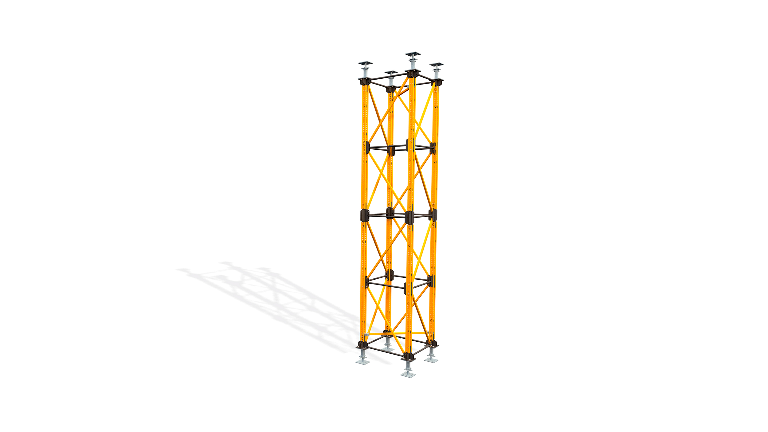 Ciężka wieża podporowa znajdująca zastosowanie w budownictwie inżynieryjnym. Niewielka liczba elementów,  szeroki  zakres konfiguracji, prosty i bezpieczny montaż na budowie.