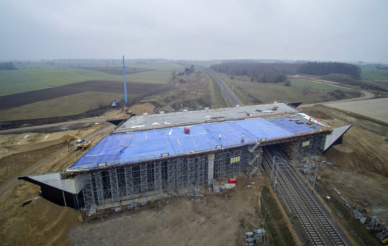 Budowa największego wiaduktu na odcinku Mława - Strzegowo  w ciągu nowo powstającej S7